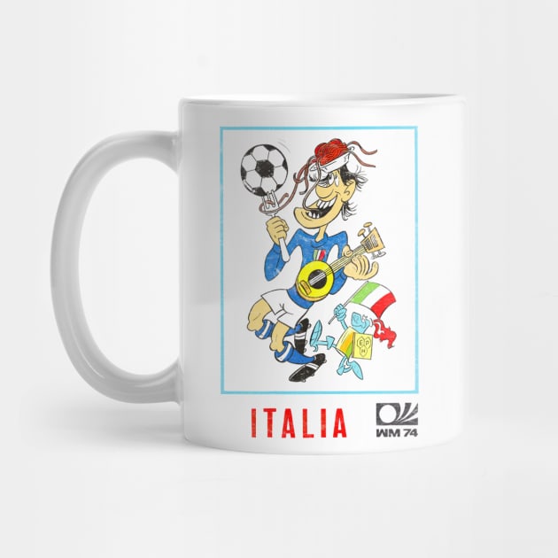 Italia 74 / Vintage Faded-Style Football Design by DankFutura